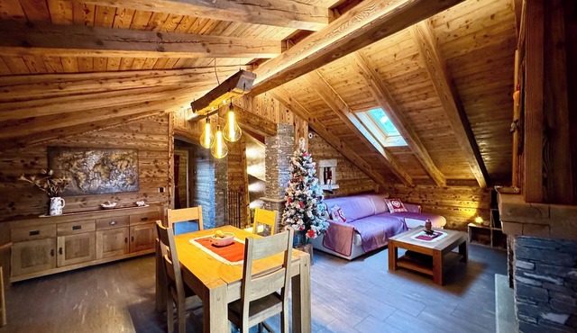 Mountain apartment for couples with fireplace and shower with steam bath